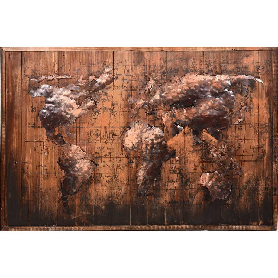 Tableau métallique 3D Carte du monde Visionik 120