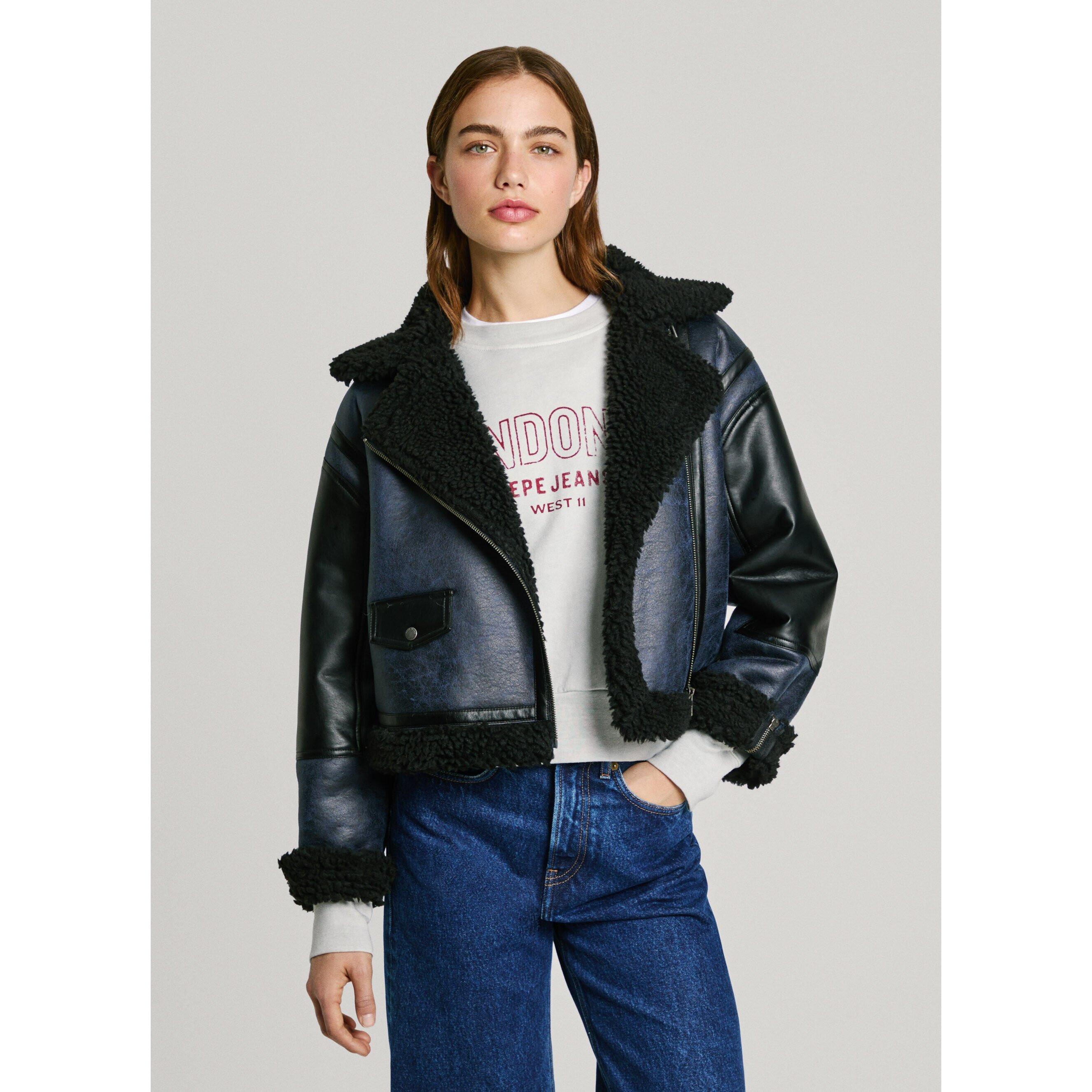 Pepe Jeans London Brooklyn Jacke mit Kunstfellfutter  