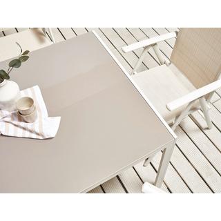 Beliani Tavolo da pranzo da giardino en Vetro temperato Moderno CATANIA  