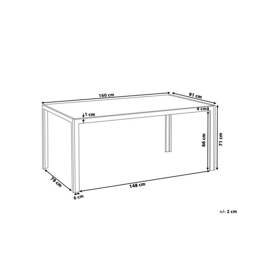 Beliani Table de salle à manger de jardin en Verre de sécurité Moderne CATANIA  