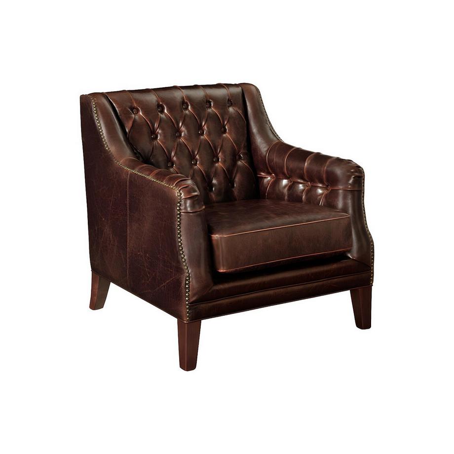 Vente-unique Couchgarnitur Leder 3+1 - Braun - COLBERT  