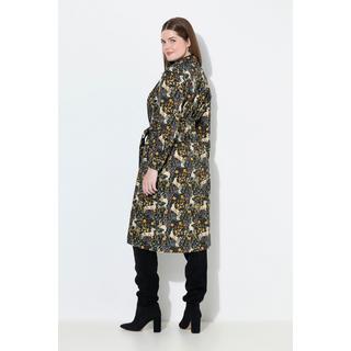 Ulla Popken Abito Chemisier Stampa Gufi Maniche Lunghe  