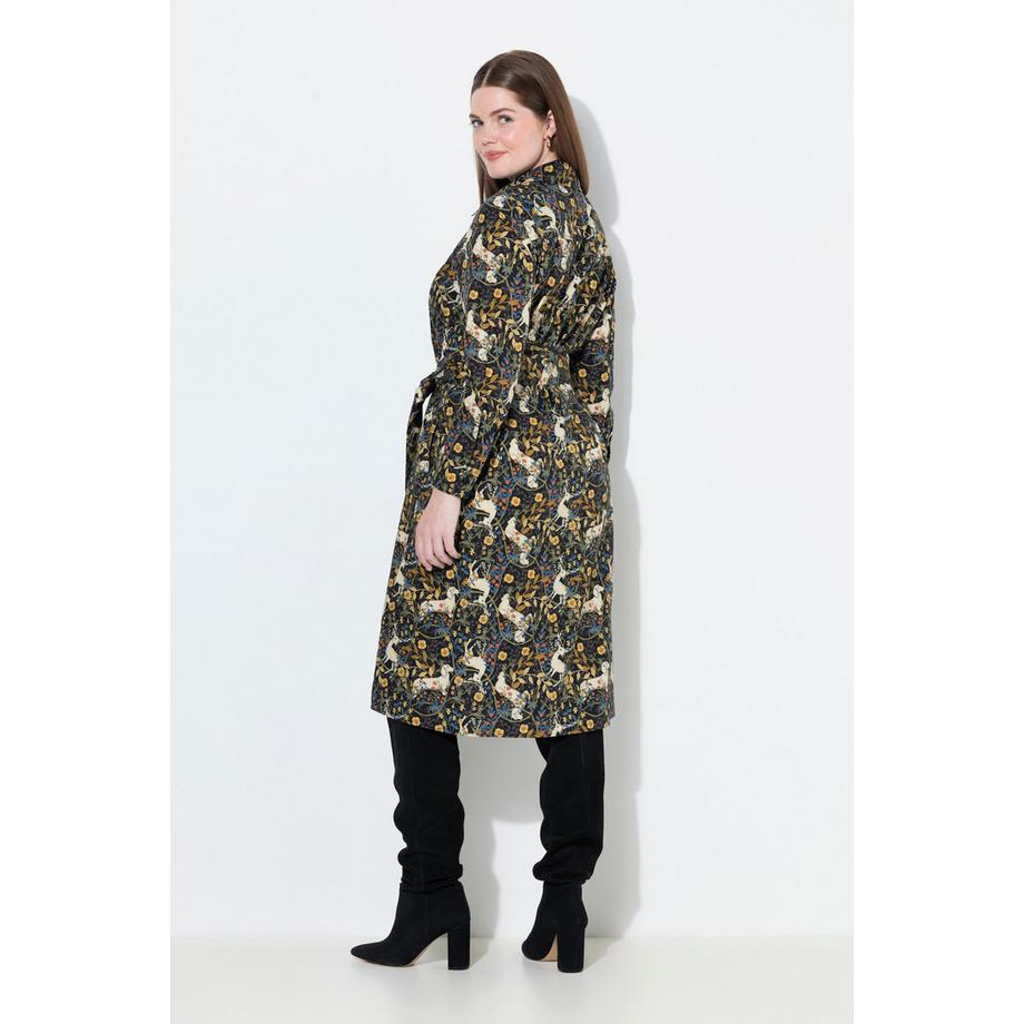 Ulla Popken Robe Chemisier Imprimé Hiboux Manches Longues  