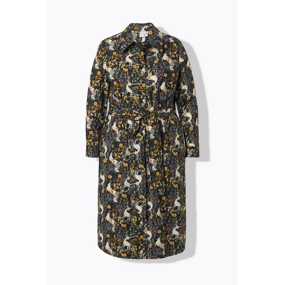 Ulla Popken Robe Chemisier Imprimé Hiboux Manches Longues  