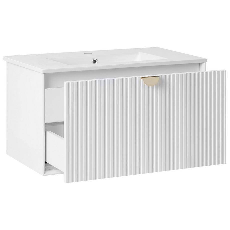 Beliani Mobiletto con lavabo en Fibra a media densità (MDF) Moderno BONAIRE  