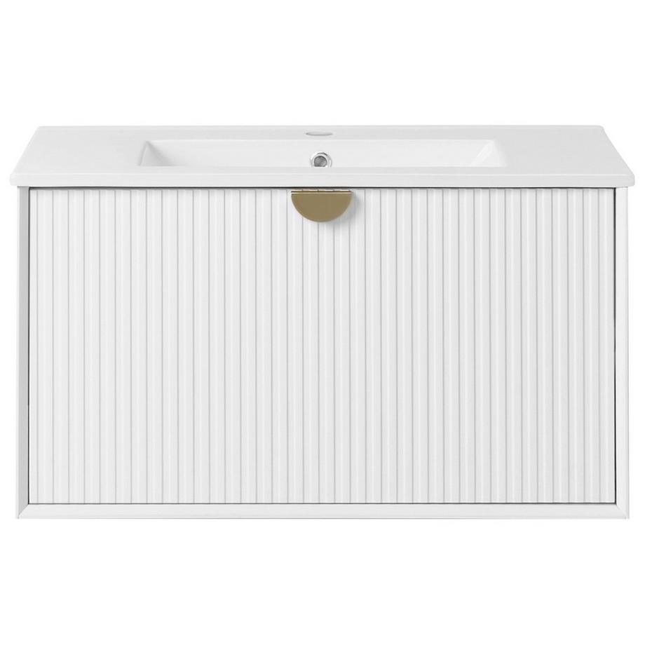 Beliani Mobiletto con lavabo en Fibra a media densità (MDF) Moderno BONAIRE  