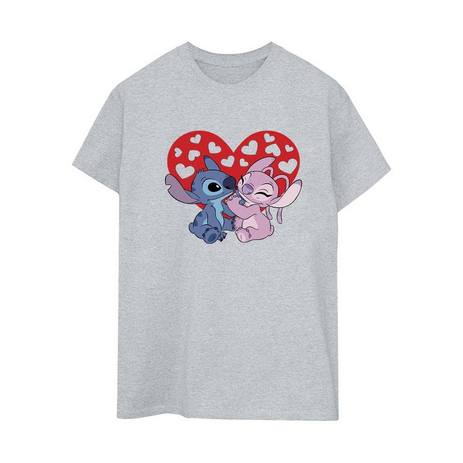 Disney Stitch und Angel Herz Grafik T-Shirt  