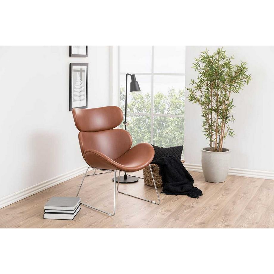 mutoni Fauteuil lounge Bubble chrome cognac  