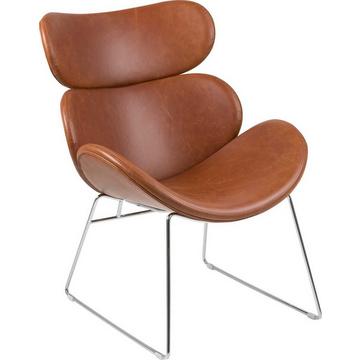 Loungesessel Bubble chrom cognac