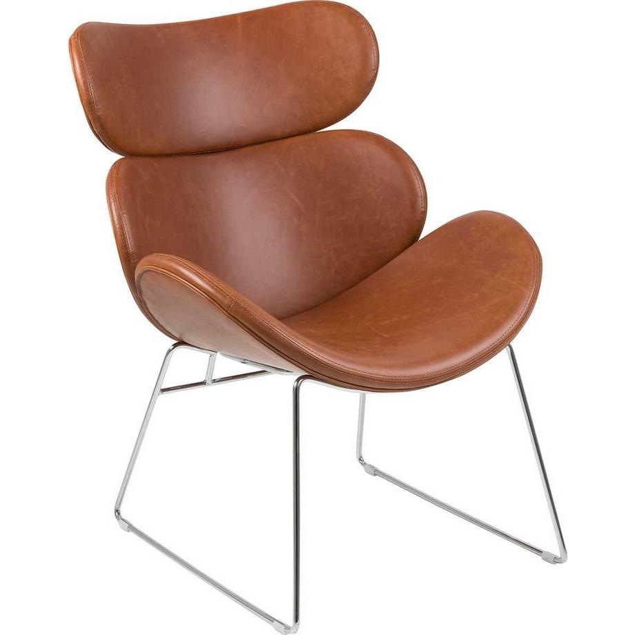 mutoni Fauteuil lounge Bubble chrome cognac  