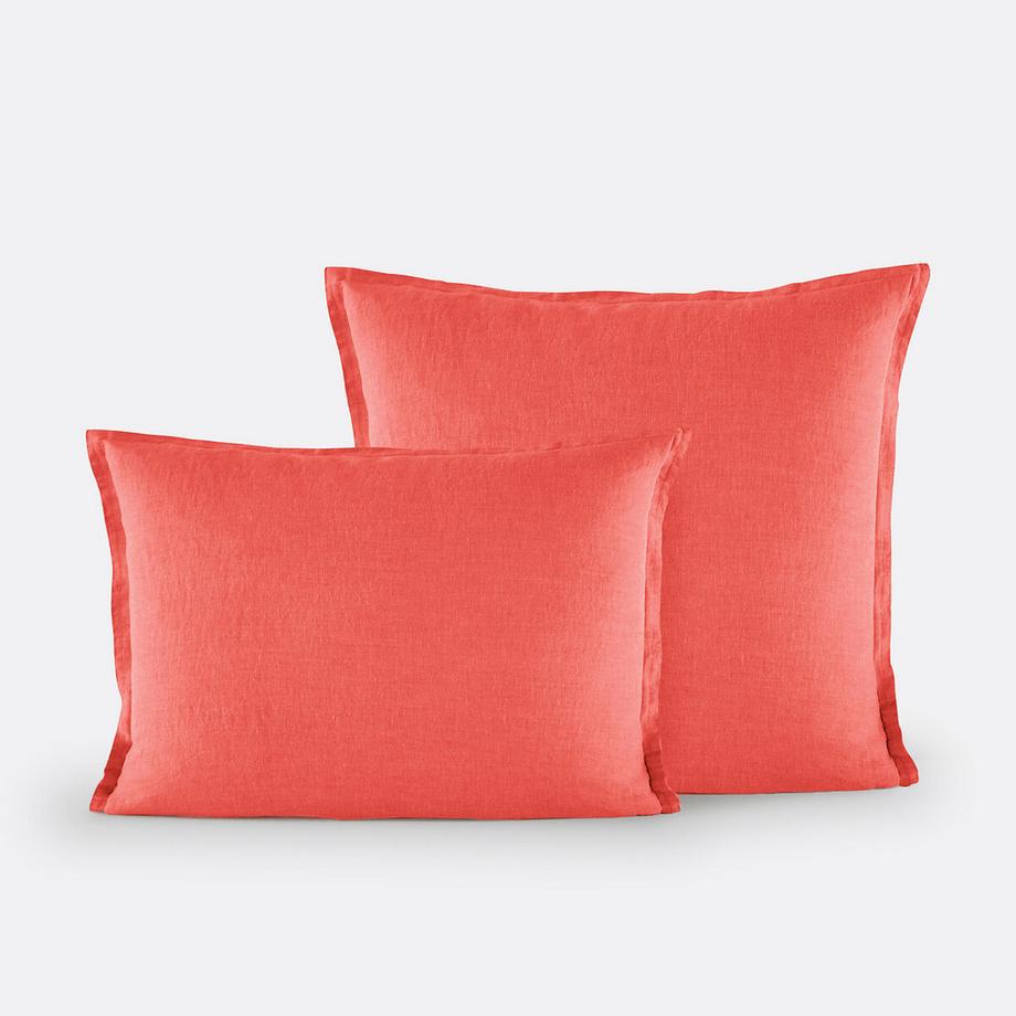 Kissen- und Nackenrollenbezug Linot aus vorgewaschenem Leinen