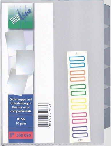 BÜROLINE BÜROLINE Sichtmappen A4 500090 transparent 6 Fächer  