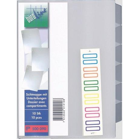 BÜROLINE BÜROLINE Sichtmappen A4 500090 transparent 6 Fächer  