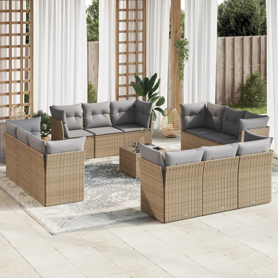 VidaXL set divano da giardino Polirattan  