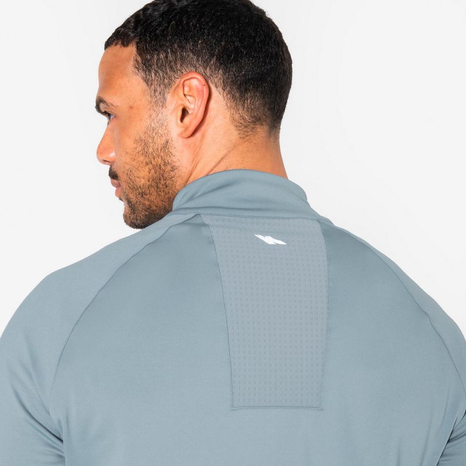 KIPRUN  Laufshirt Langarm  mit Halb-Reissverschluss - Kiprun Run 500 Warm, Grau 