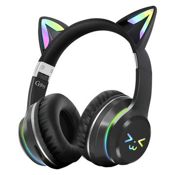 Casque Bluetooth Oreilles de Chat Noir