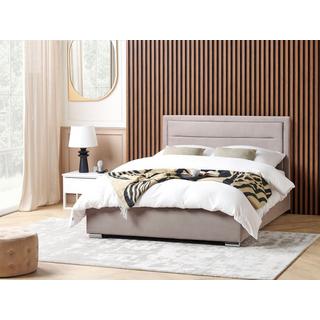 Beliani Lit avec coffre de rangement en Velours Moderne ROUEN  