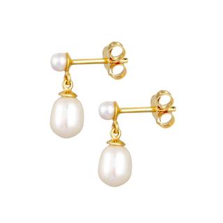 Elli  Boucles d'Oreilles Femmes Pendentif D'oreilles Noble Avec Perles D'eau Douce 