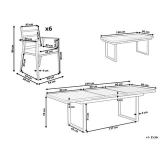 Beliani Essgruppe für 6 Personen aus Aluminium Modern VALCANETTO/TAVIANO  