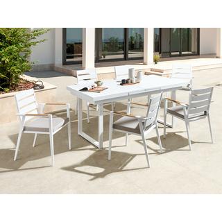 Beliani Garten-Essgruppe für 6 Personen aus Aluminium Modern VALCANETTO/TAVIANO  