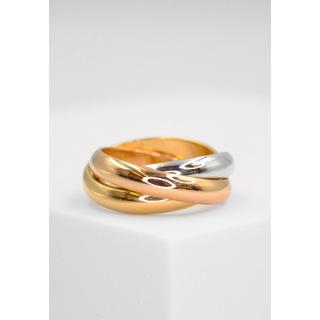 MUAU Schmuck  ring Tricolor Weiss-/Gelb-/Rotgold 750 