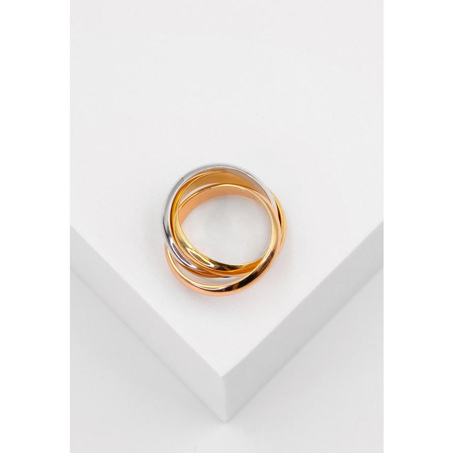 MUAU Schmuck  ring Tricolor Weiss-/Gelb-/Rotgold 750 