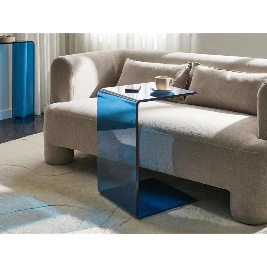 Beliani Table d'appoint en Verre de sécurité  LOURDES  