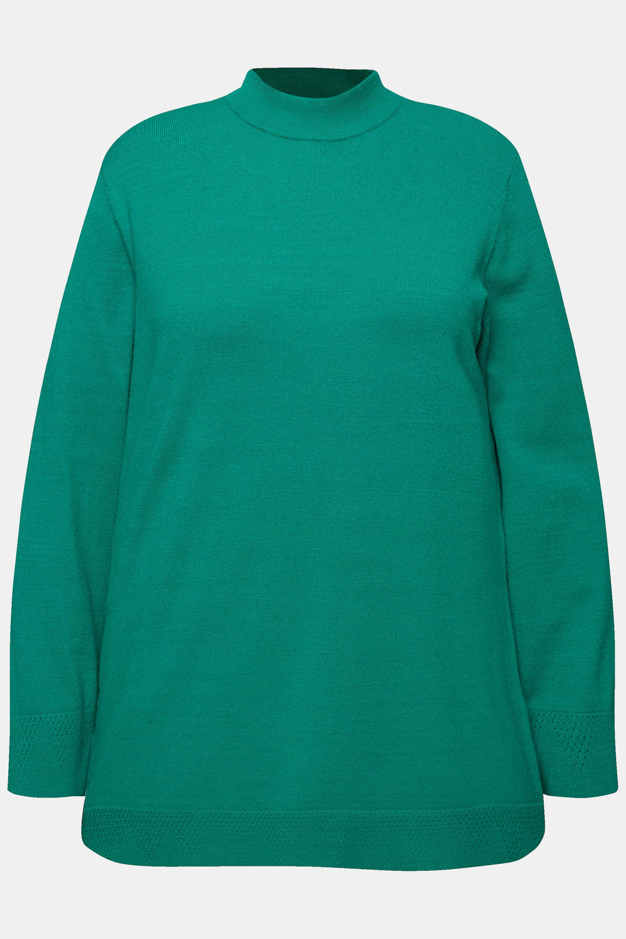 Ulla Popken  Pullover, Stehkragen, Langarm, Rippbündchen 