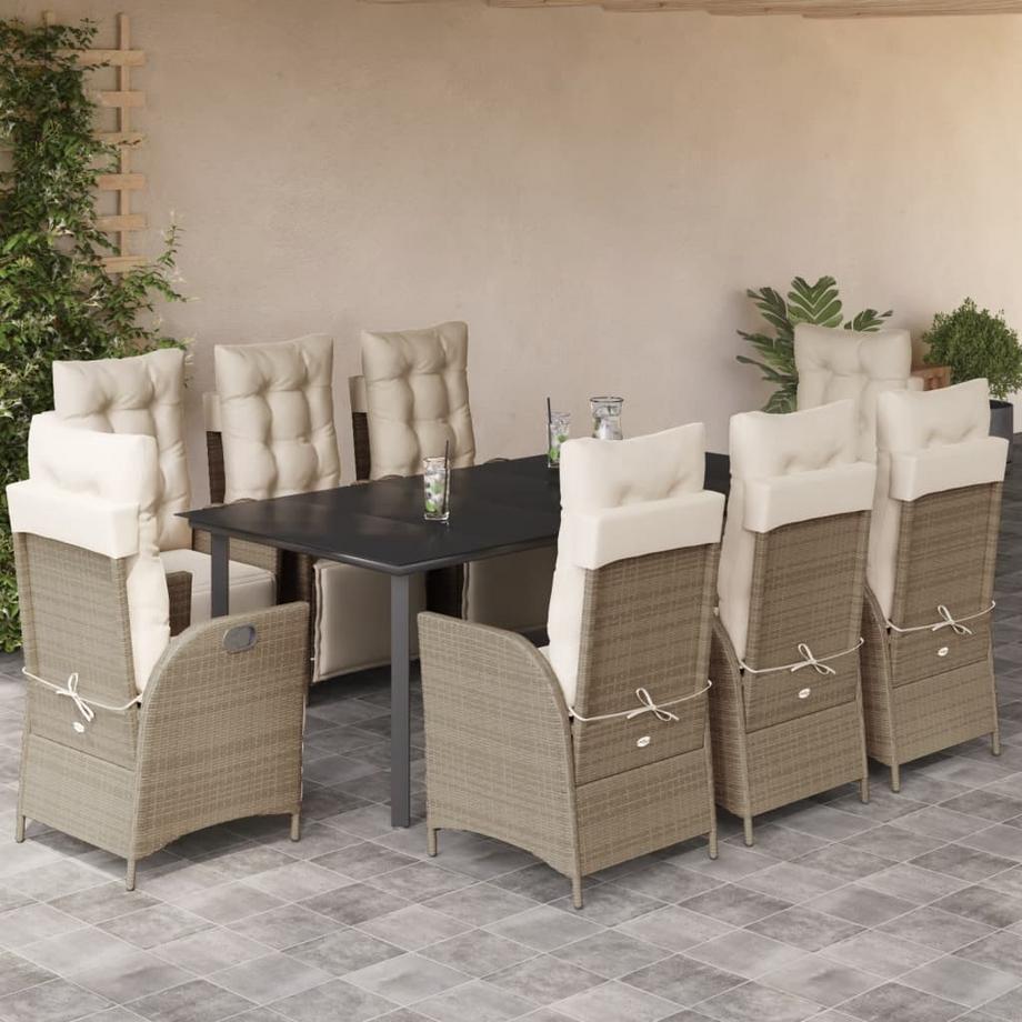 VidaXL set da pranzo da giardino Polirattan  