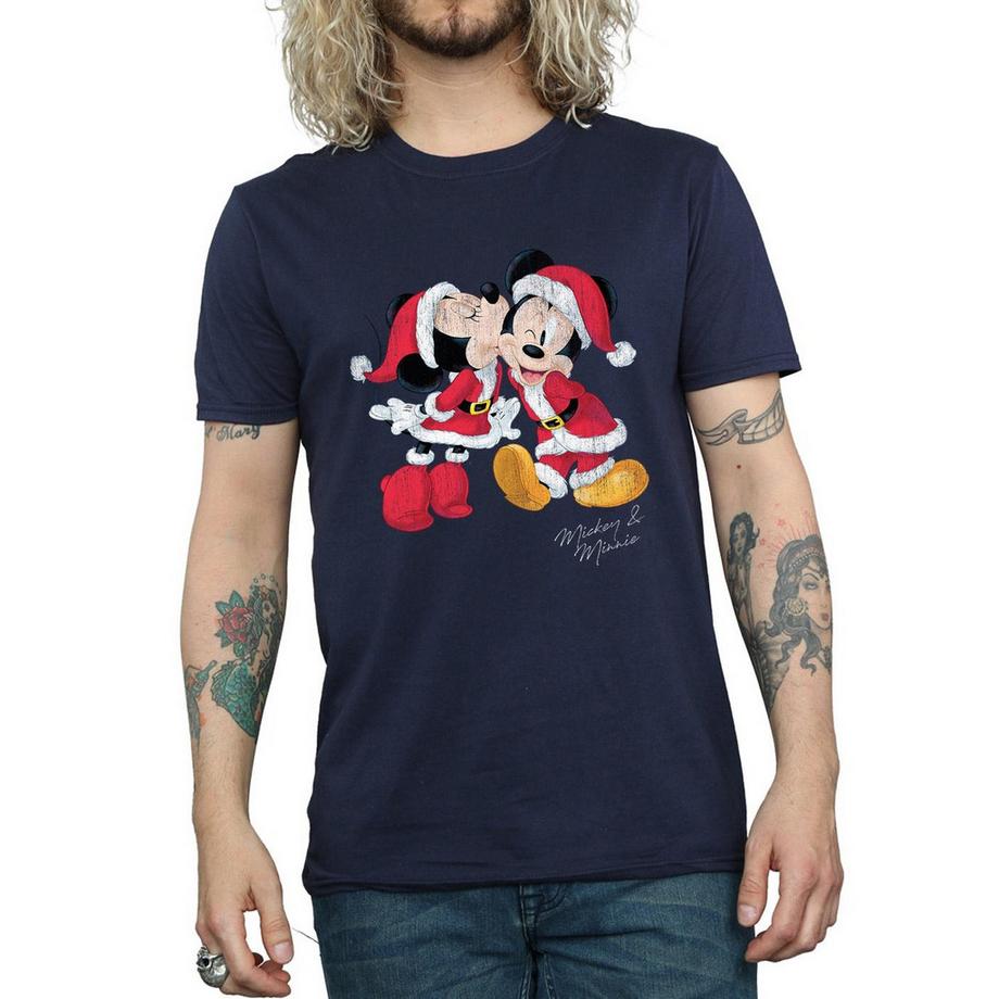 Disney Mickey e Minnie Christmas Kiss T-Shirt  