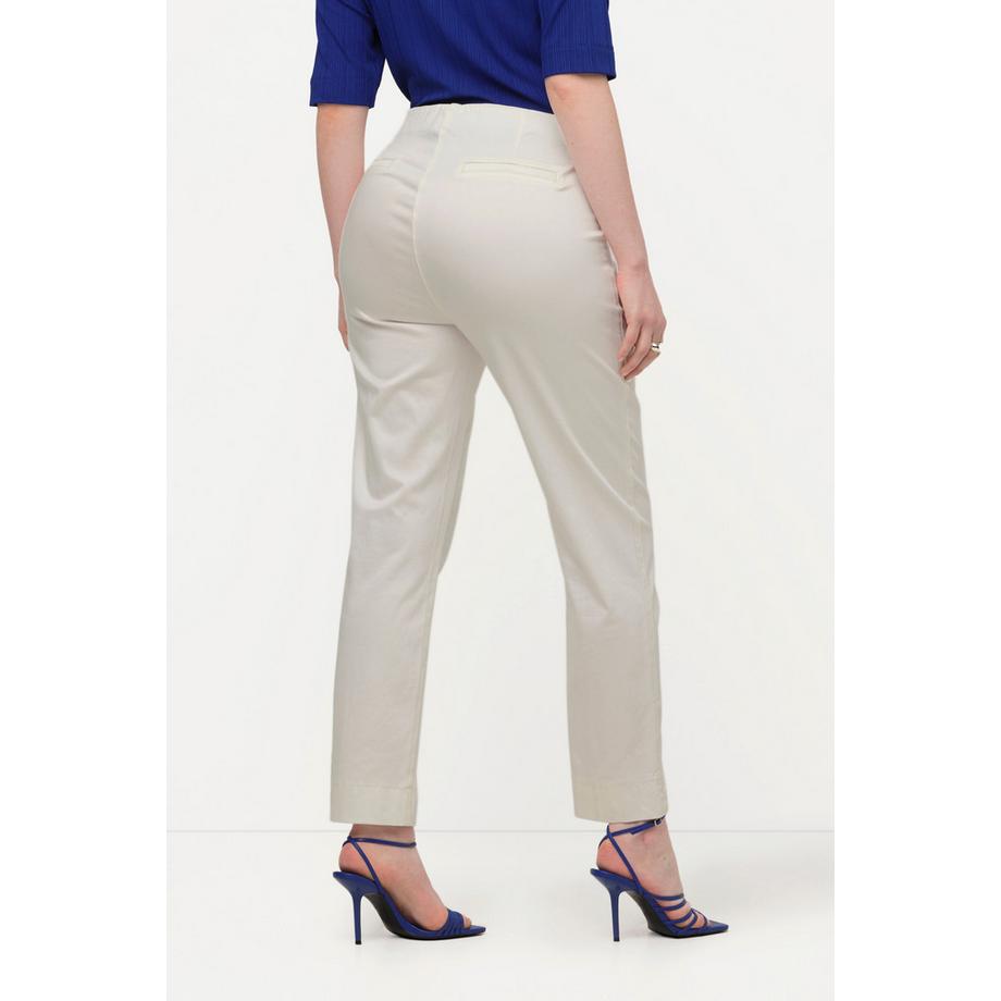 Ulla Popken Passepoil Jambe Ajustée Taille Élastique Fente Pantalon  