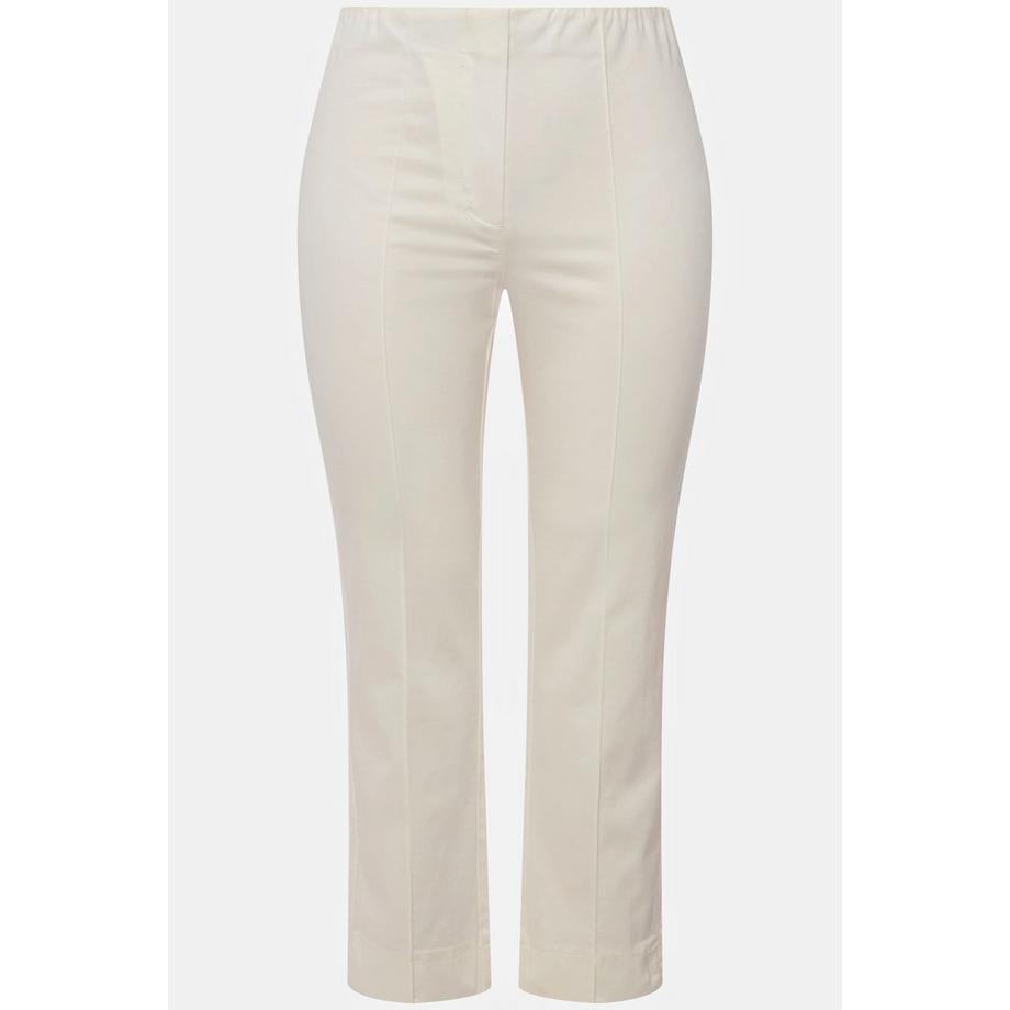 Ulla Popken Passepoil Jambe Ajustée Taille Élastique Fente Pantalon  