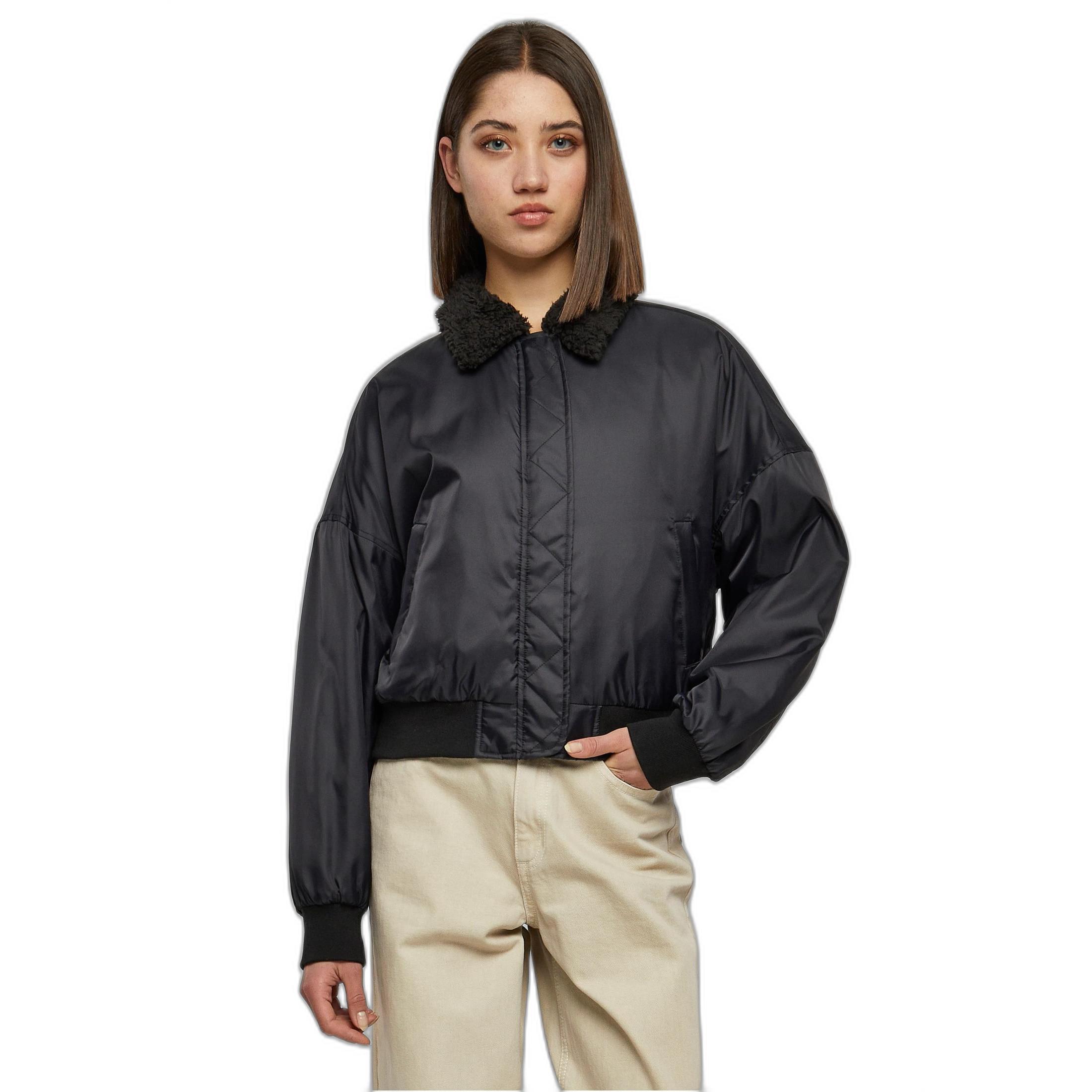 URBAN CLASSICS Bomberjacke mit Kunstfellkragen  