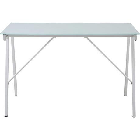 mutoni Scrivania in vetro bianco 120x65  