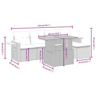 VidaXL Garten sofagarnitur poly-rattan  