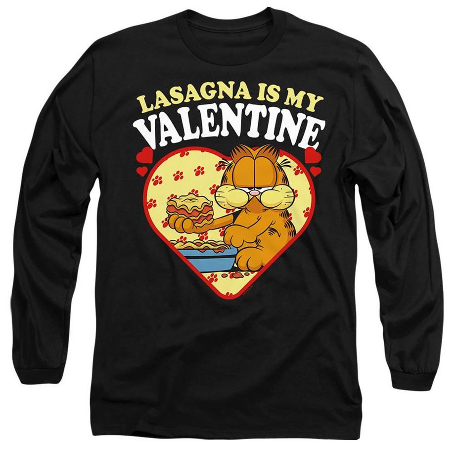 Garfield Maglietta Manica Lunga Lasagna Is My Valentine  