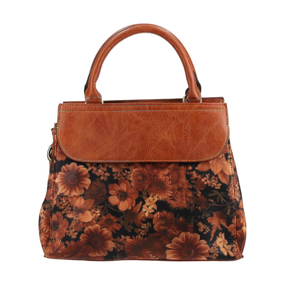 Laura Vita Sac à main à motif floral avec poignée supérieure  