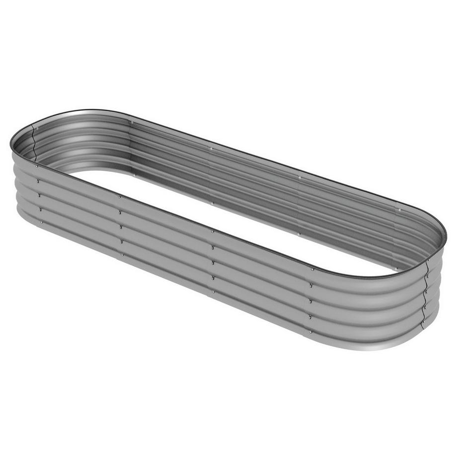 Hochbeet Metall Pflanzkasten 195x62x30cm DIY Blumenkasten mit offenem Boden für Garten Balkon Silber