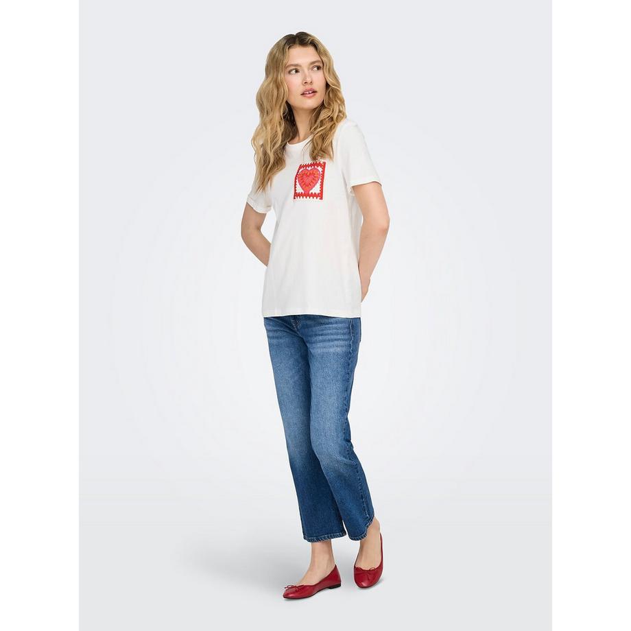 ONLY T-Shirt Stickerei Brust  