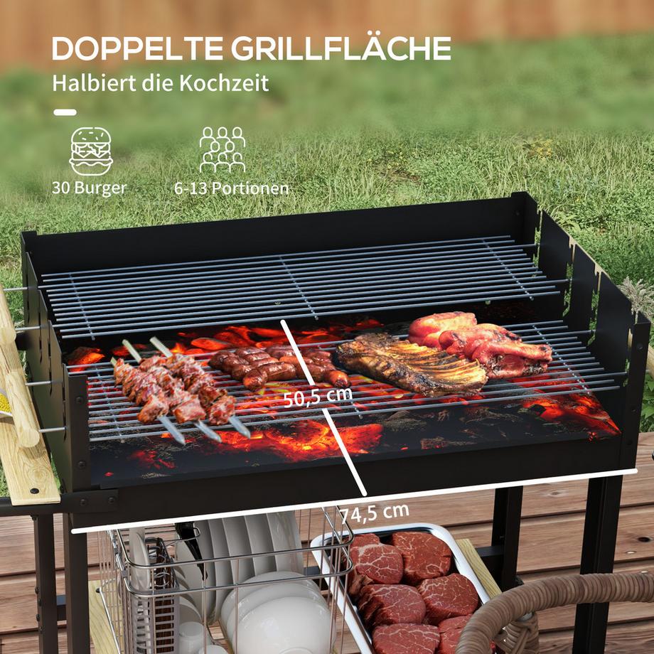 Outsunny  Holzkohlegrill 