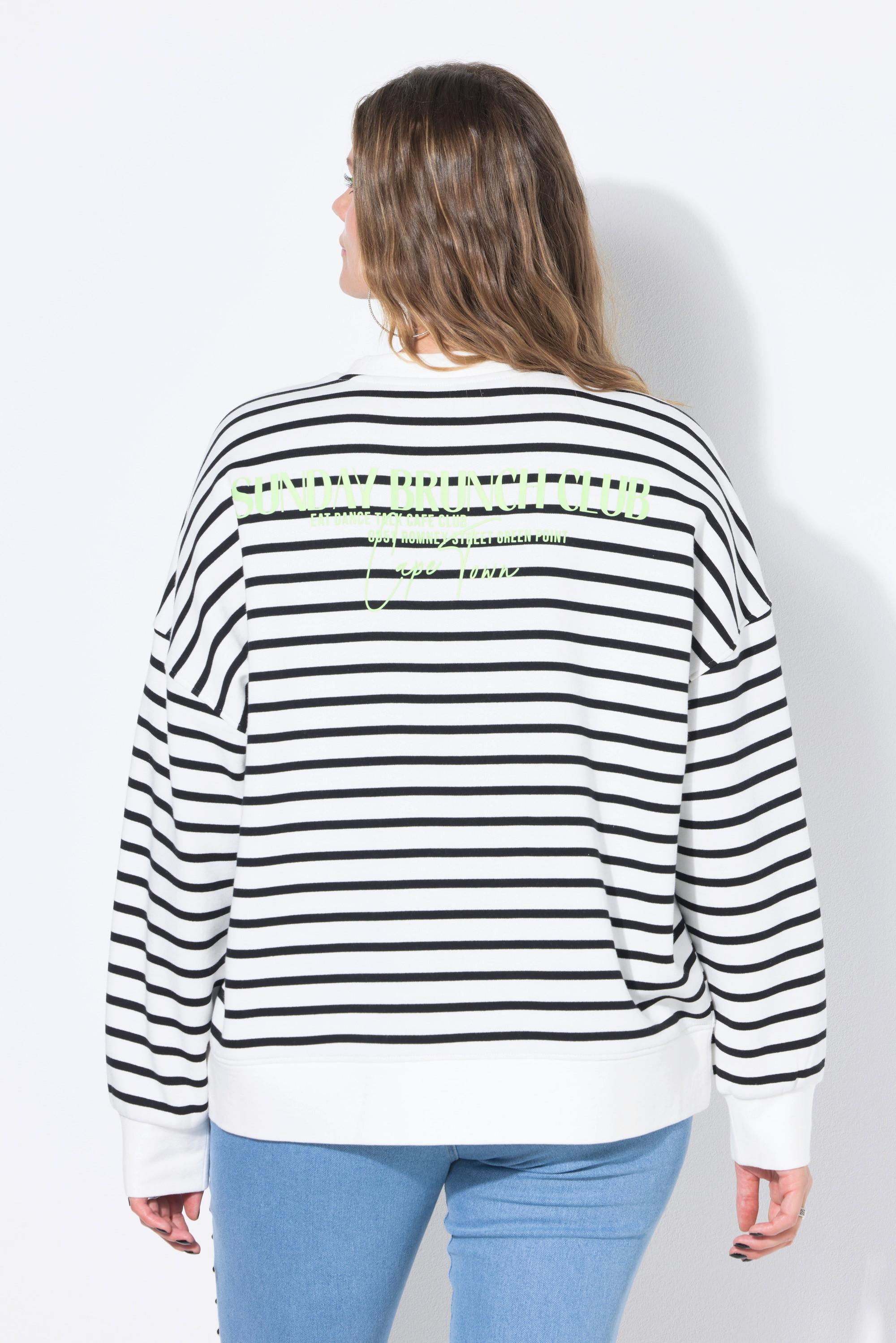 Studio Untold Sweat-shirt Oversize Rayé avec Message  