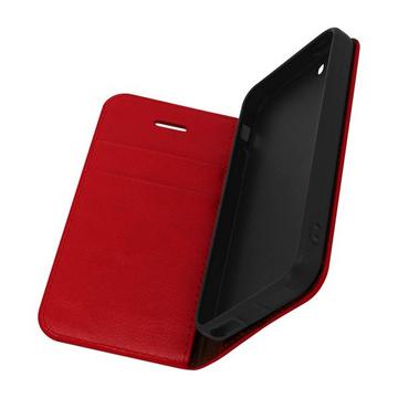 Etui cuir grainé Rouge iPhone SE, 5, 5s