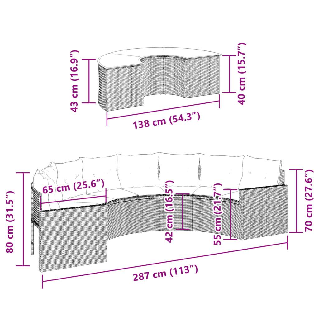 VidaXL set divano da giardino Polirattan  