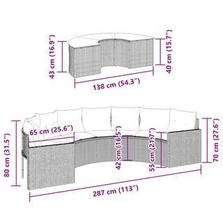 VidaXL set divano da giardino Polirattan  