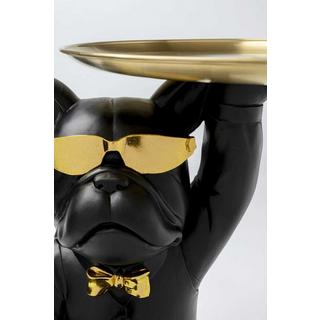 KARE Design Tavolino Cool Bulldog Tray Nero 34x55  