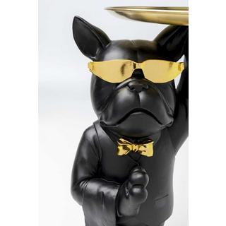 KARE Design Tavolino Cool Bulldog Tray Nero 34x55  