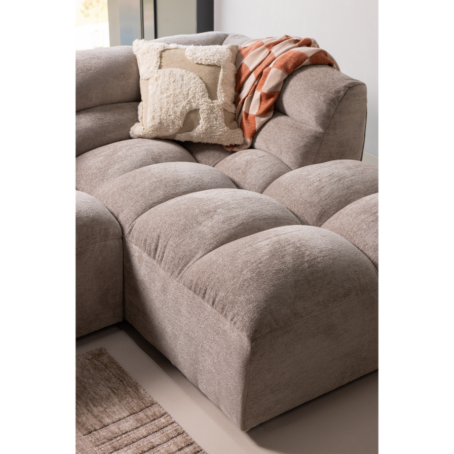 mutoni Canapé d'angle Tibas Longchair à droite Tissu sable 280x165  