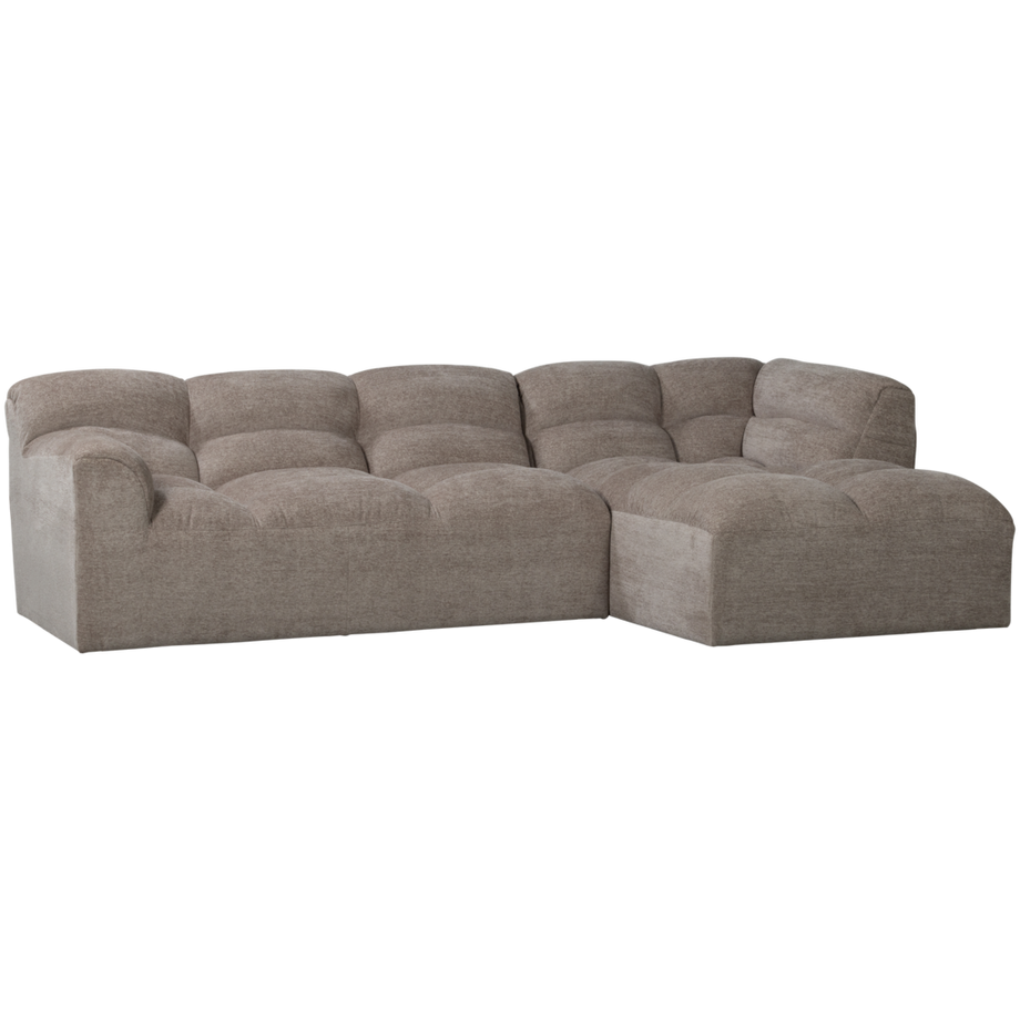 mutoni Canapé d'angle Tibas Longchair à droite Tissu sable 280x165  