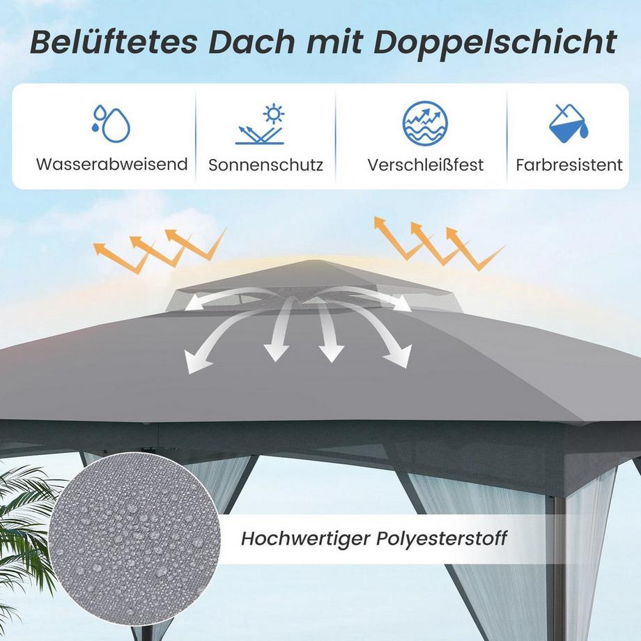 Northix Pop-Up-Pavillon mit Moskitonetz  
