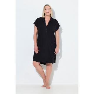 Ulla Popken Camicia da notte oversize collo a camicia scollo a V mezze maniche  